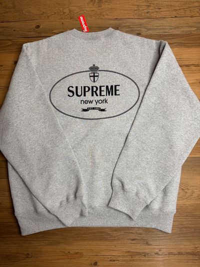 Supreme Crest Grey Crewneck Sweatshirt